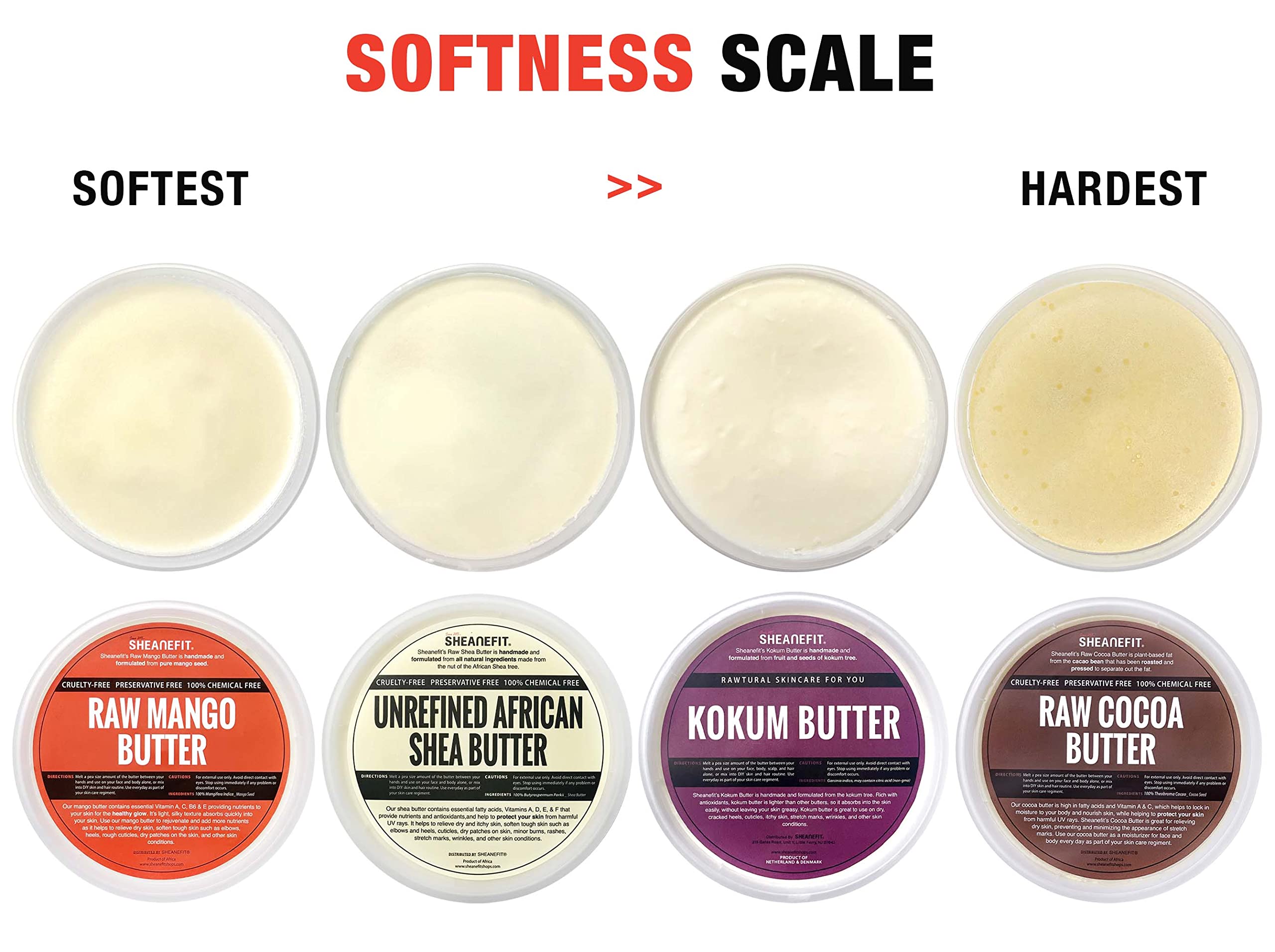 Organic Raw Unrefined African Shea Butter - 100% Natural Body Butter for Face & Skin - Deep Moisturizing Cream for Dry Skin, Hair Care, Eczema - 16oz Ivory Shea Butter - Perfect for DIY Beauty Products & Massage Therapy