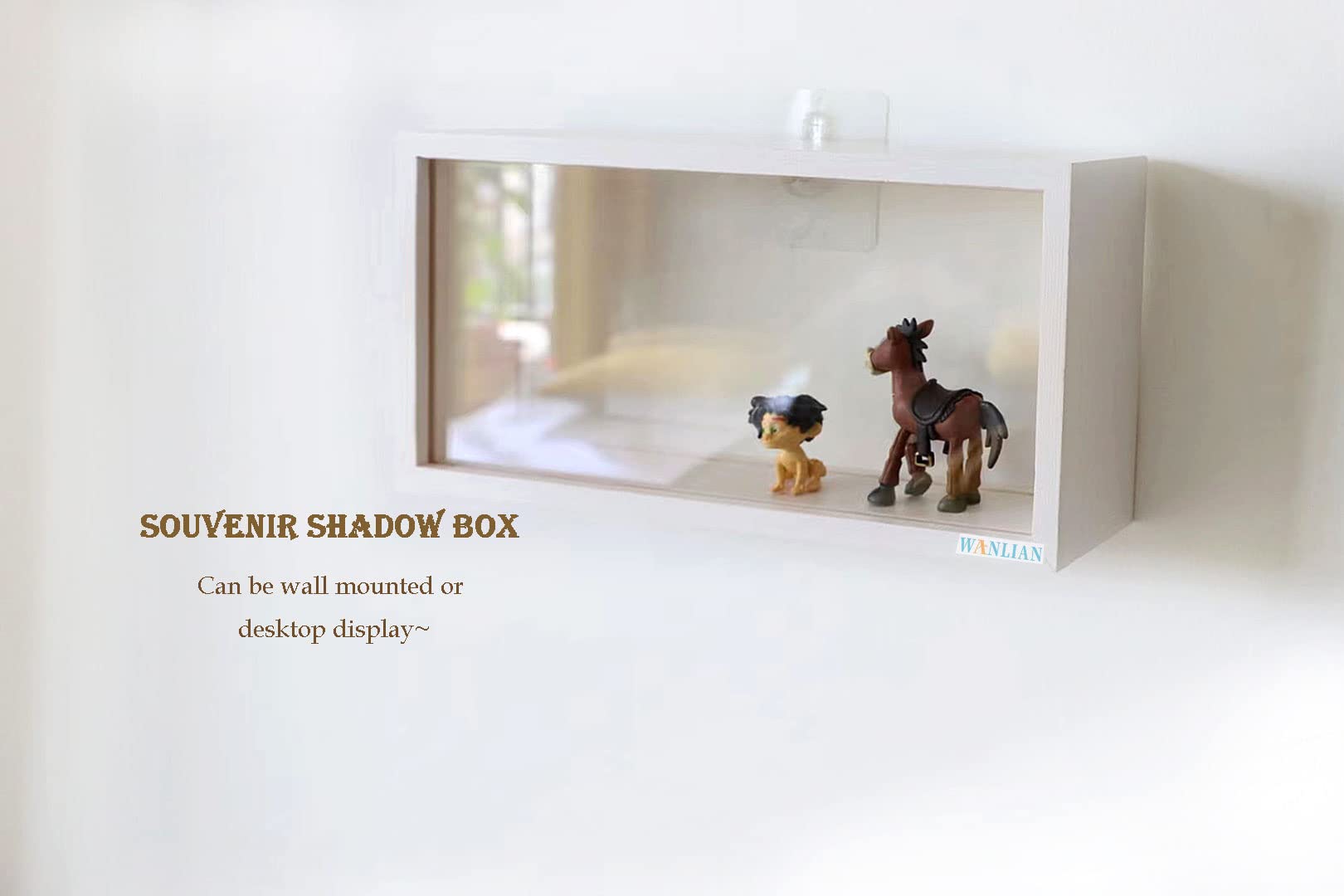 Premium Wooden Shadow Box Frame - Double-Sided HD Plexiglass Display Case for DIY Projects, Dried Flowers, Specimens, Handicrafts & Baby Keepsakes (White) - Perfect for Home Decor, Wedding Memories & Photo Displays