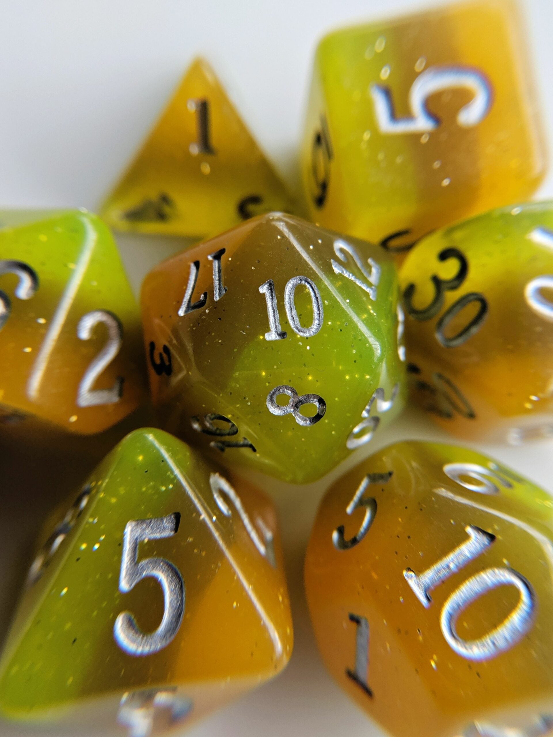 Elemental Desert Resin 7-Piece Dice Set for D&D, RPG, and Tabletop Gaming - Vibrant Colors, Durable Design - Perfect for Dungeons & Dragons, Pathfinder, and Board Game Enthusiasts