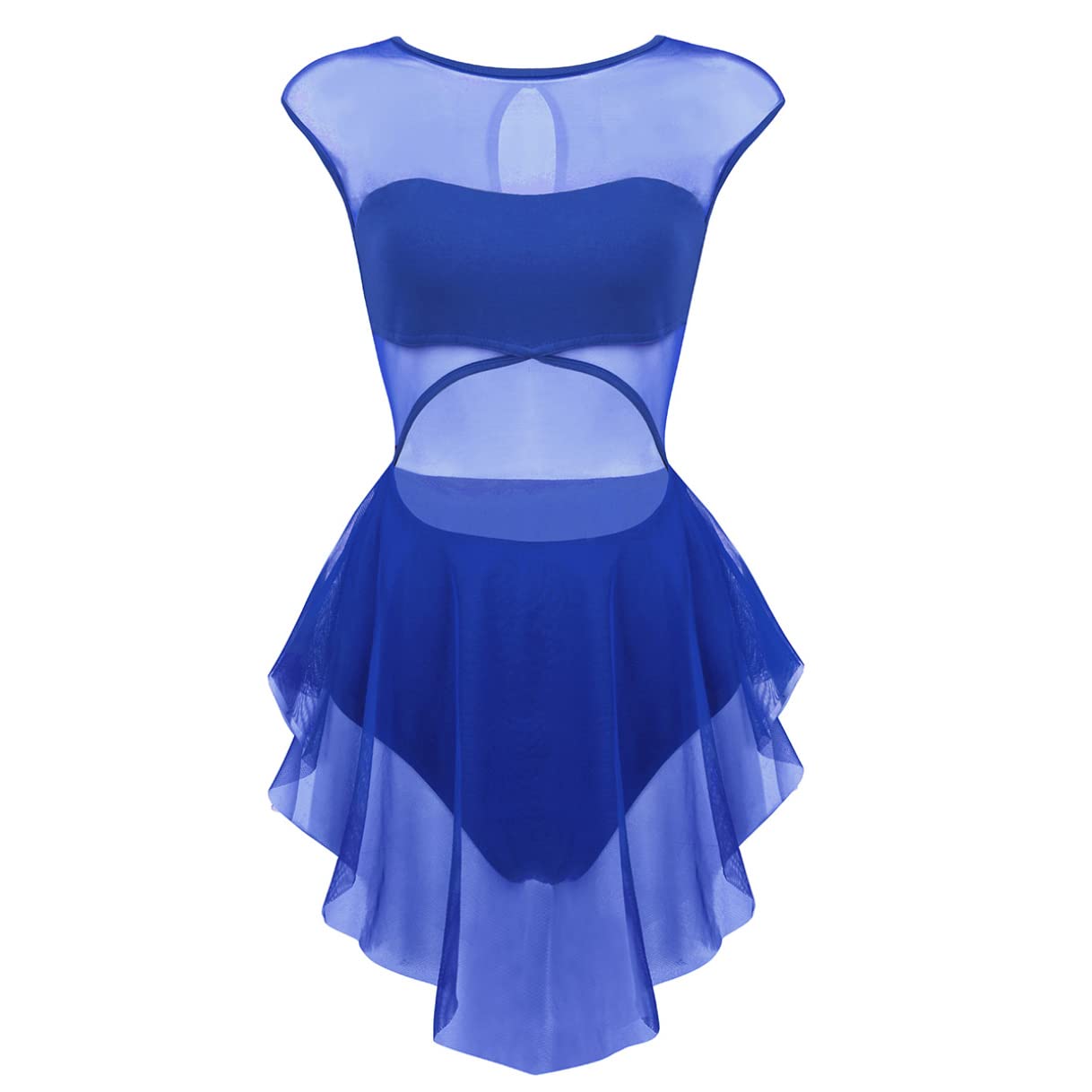 Women's Lyrical Ballet Leotard - Contemporary & Latin Dance Costume with Mesh Design - Perfect for Ballet Class, Dance Competition & Performance