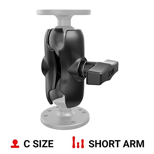 RAM Mounts Double Socket Arm RAM-201U-B Short Arm for RAM C Size 1.5