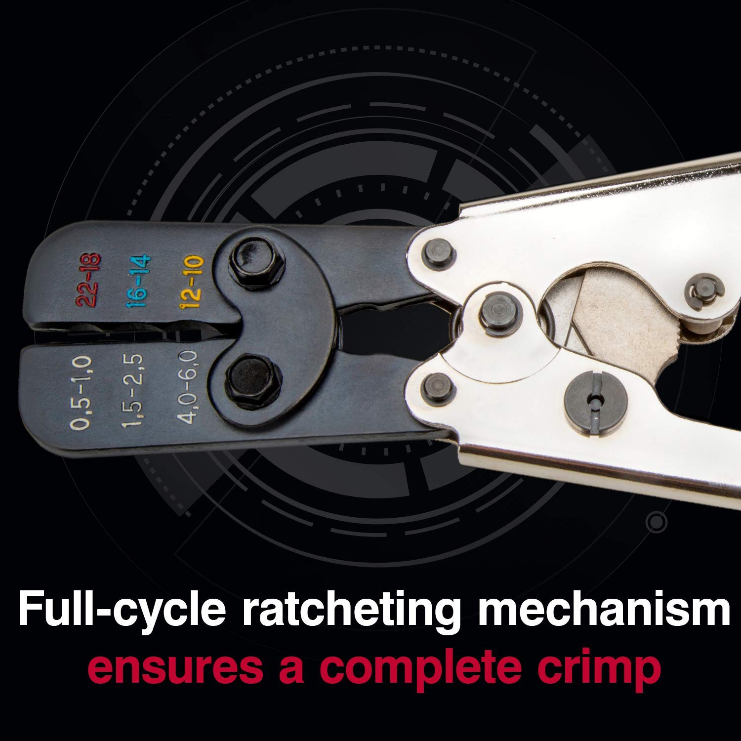 Professional Ratcheting Wire Crimper Tool - Master Appliance Pro Crimping Pliers for Electric & Heat Shrink Connectors (Model 35084) - Perfect for Electrical Wiring, DIY Projects & Automotive Repairs