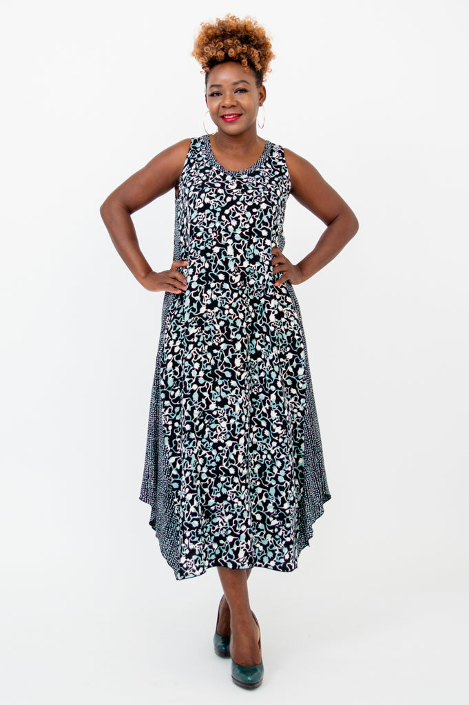 Ari Dress with Kuncup Design - Elegant Floral Print Women's Dress for Parties, Weddings & Special Occasions