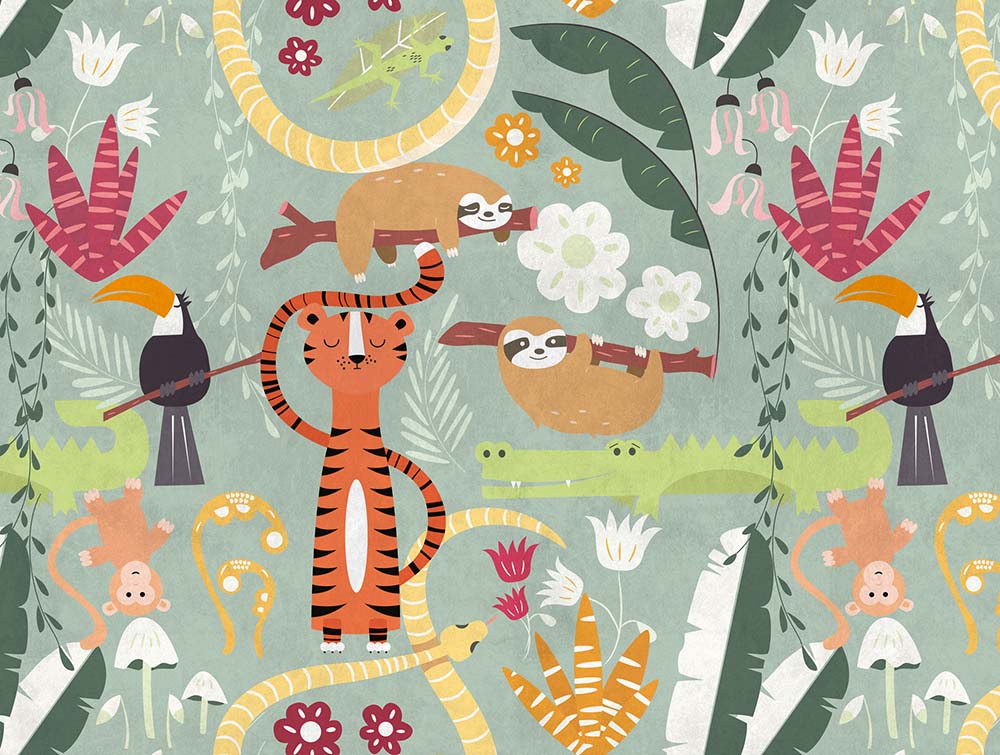 Baby Jungle Animals Wall Decals - Nursery Room Decor, Kids Bedroom Stickers, Playroom Wall Art for Boys & Girls - Perfect for Jungle Theme Birthday Parties & Baby Showers