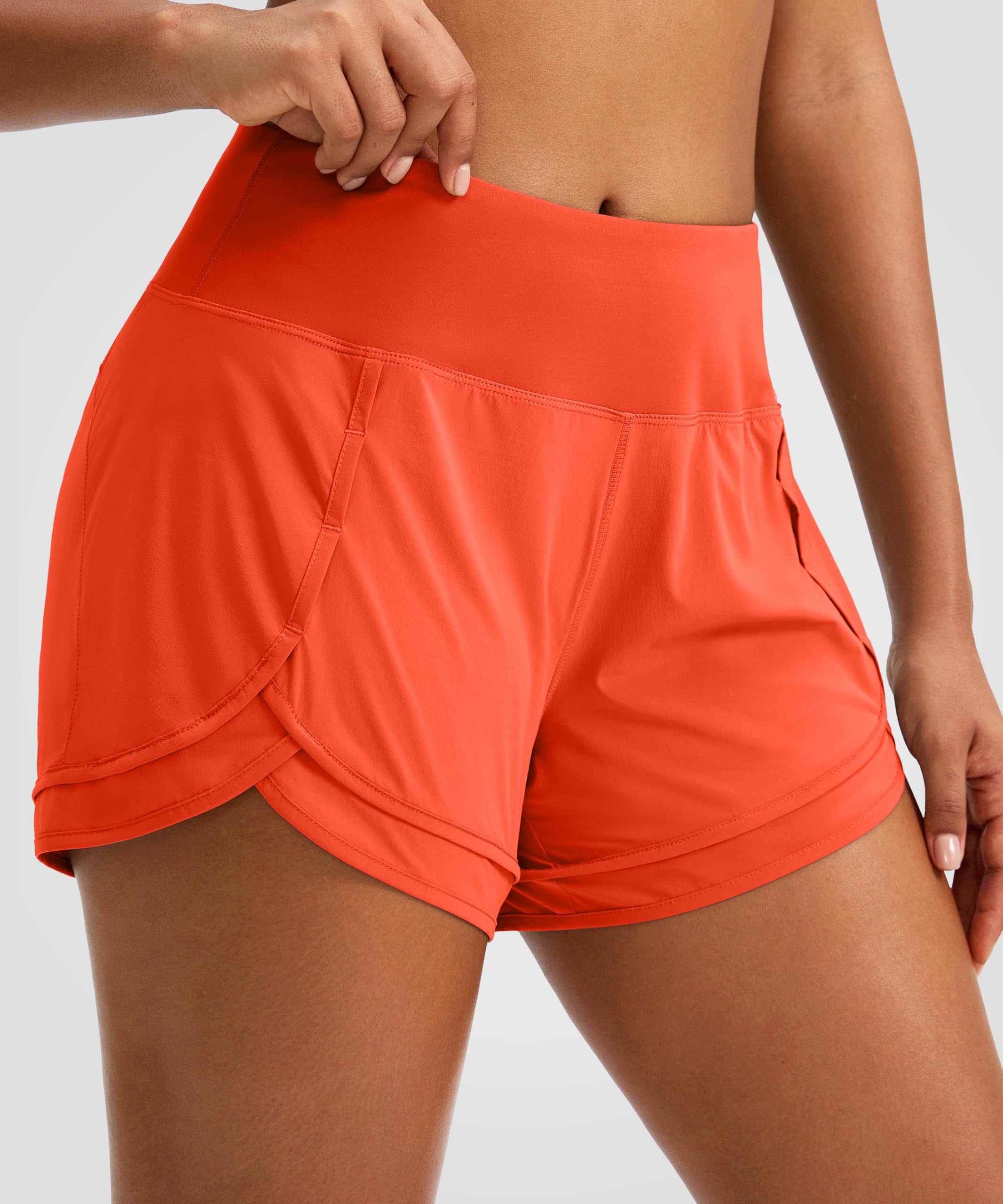High Waisted Women's Running Shorts - 3 Inch Quick-Dry Gym Workout Athletic Shorts with Zipper Pocket | Perfect for Jogging, Yoga & Outdoor Activities