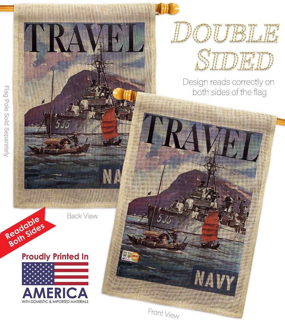 US Navy Seabee Garden House Flags Kit - Double-Sided 28x40 Inch Military Yard Banner - Patriotic Armed Forces Decorative Gift for Veterans & Retirees - Made in USA | Perfect for Memorial Day, Veterans Day & Front Yard Displays