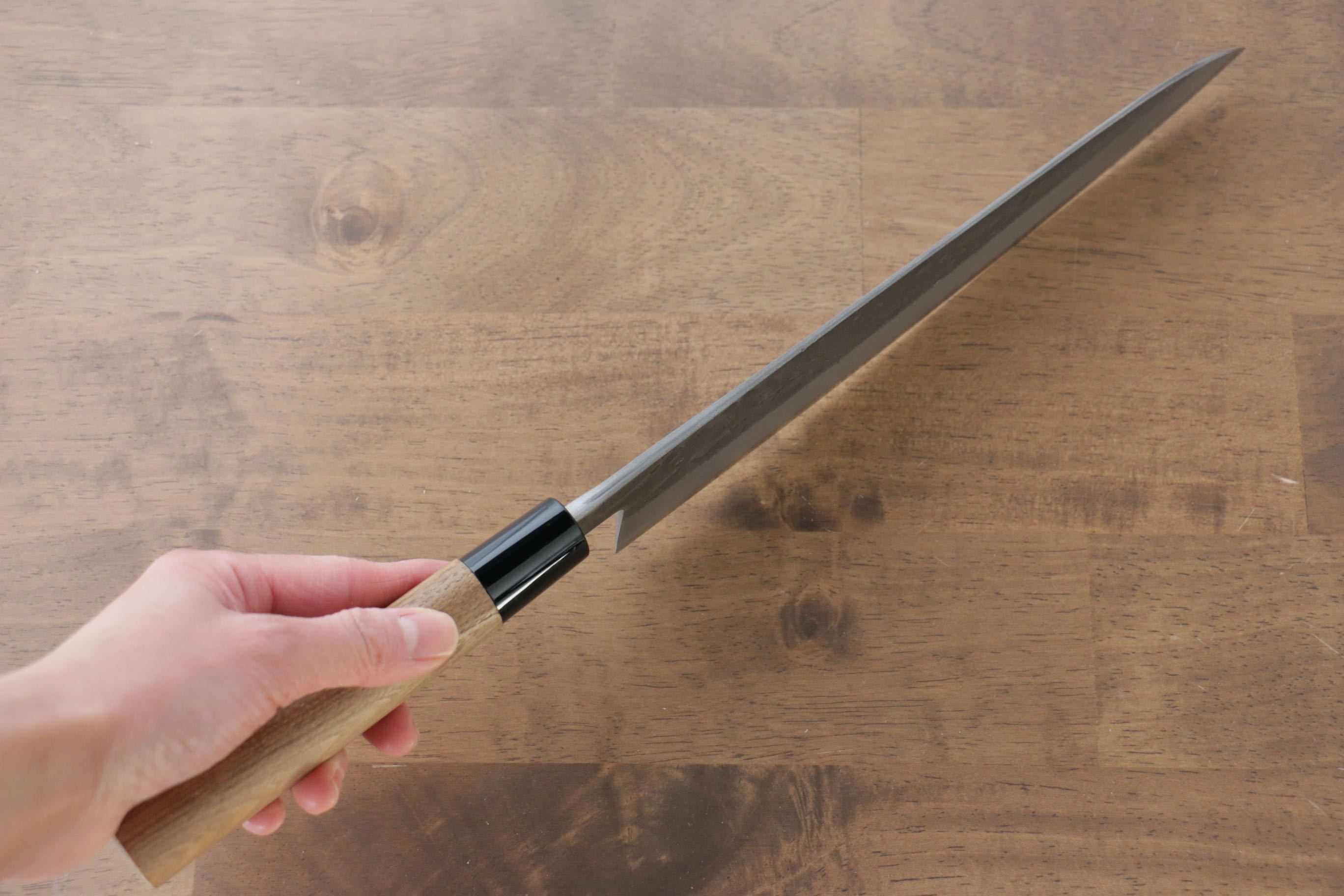 Premium Seisuke Blue Steel No.2 Nashiji Gyuto Japanese Chef Knife 240mm with Chestnut Handle - Perfect for Sushi, Meat Cutting & Professional Kitchen Use