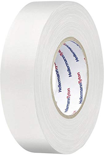 HELLERMANN TYTON 712-00905 50m White Double Sided Adhesive Tape - 50mm Width, 1mm Thick - Strong Office Desk Tape for Organizing Cables, Mounting Photos & Securing Documents