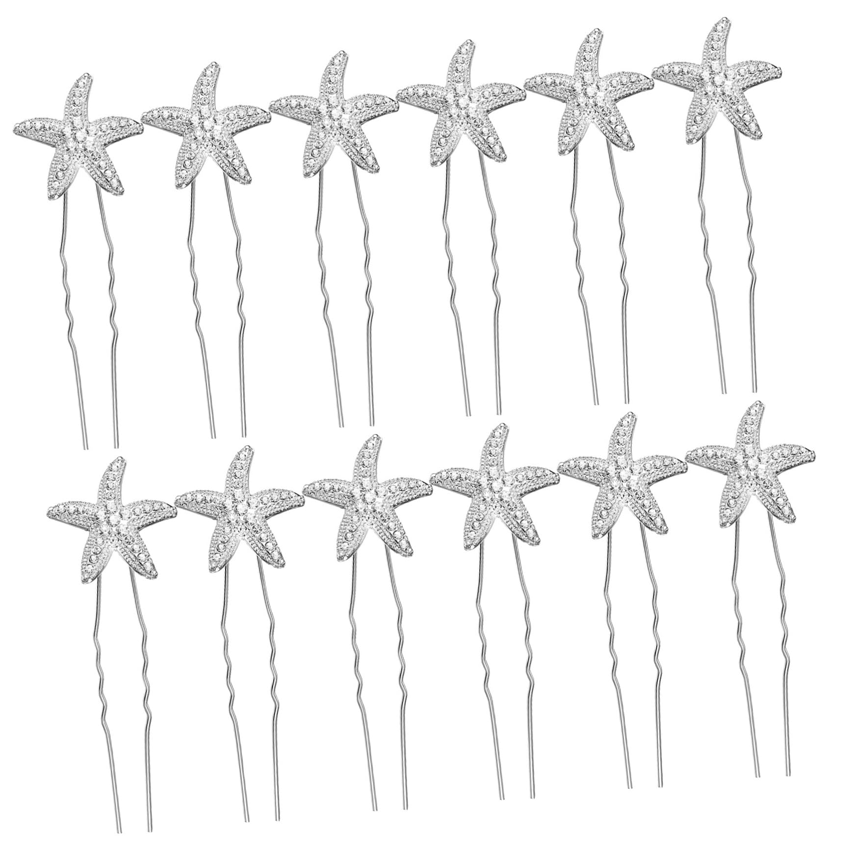 COOPHYA 12pcs Rhinestone Hair Clips Set - Sparkly Bobby Pins & Decorative Hairpins for Women, Bridal Wedding Hair Accessories | Perfect for Parties, Prom, and Special Occasions