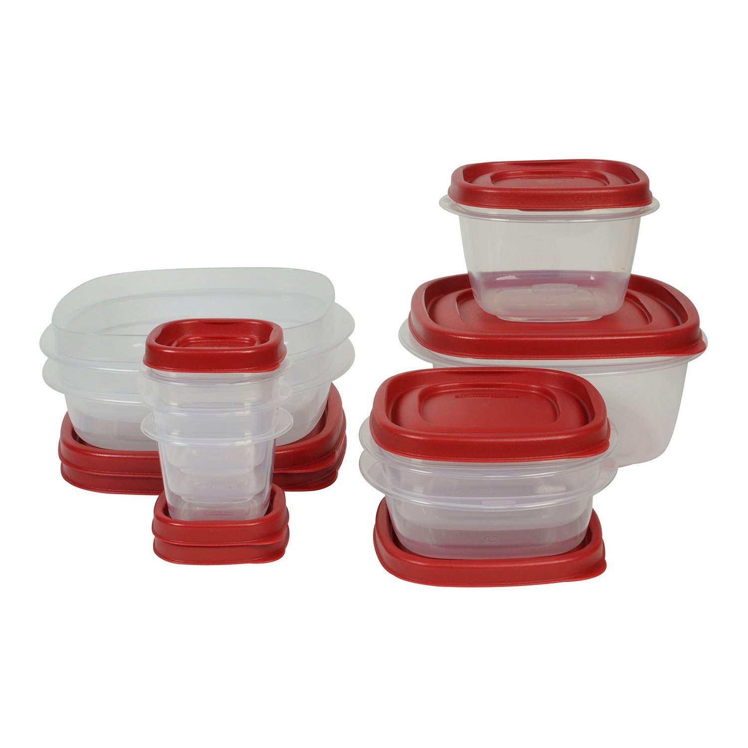 Rubbermaid Easy Find Lids Food Storage Containers Set - 18-Piece Airtight BPA-Free Kitchen Organization (Racer Red) for Meal Prep, Leftovers & Pantry Storage