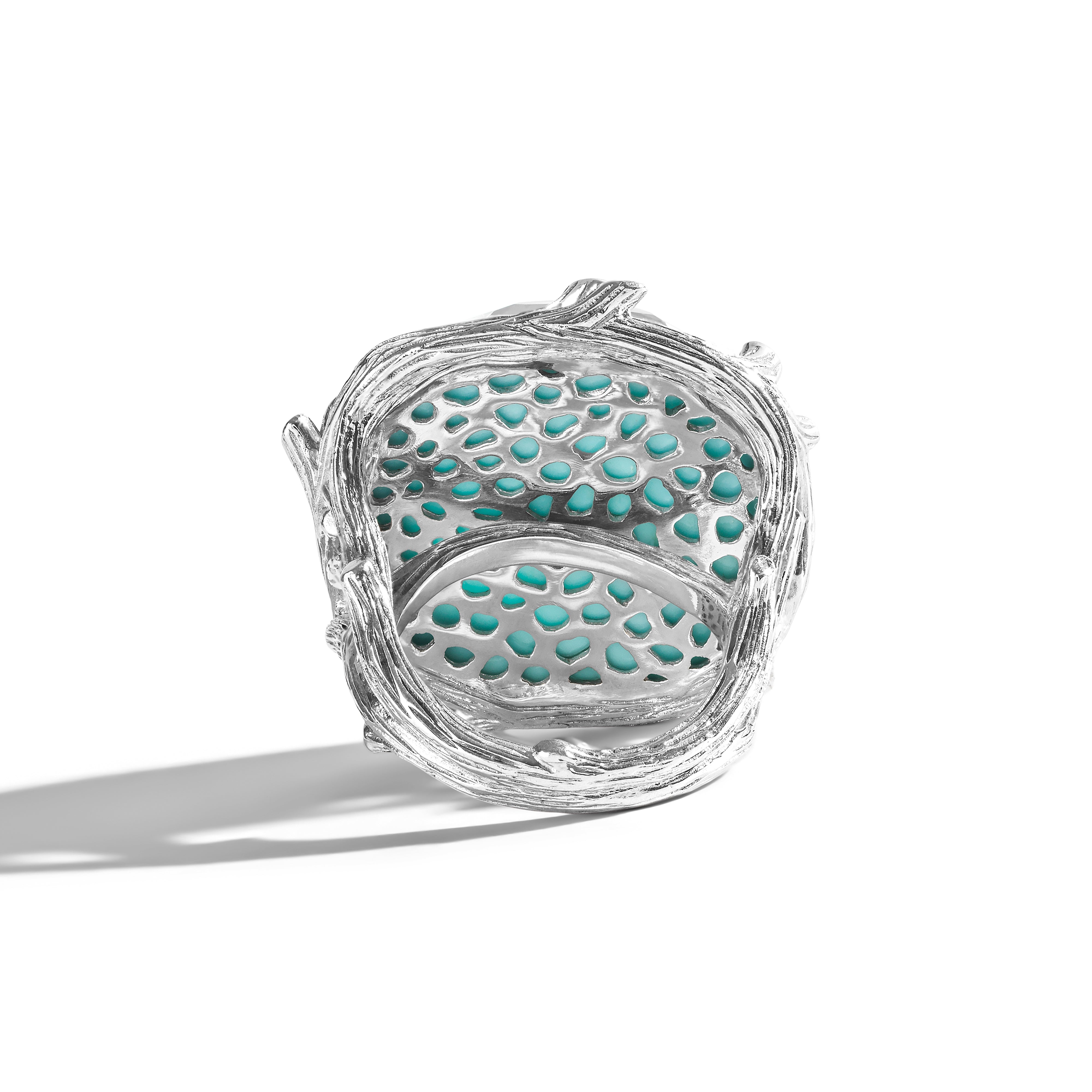 Enchanted Forest Ring with Turquoise Doublet and Diamonds - Elegant Bohemian Jewelry for Women, Perfect for Weddings, Parties & Special Occasions