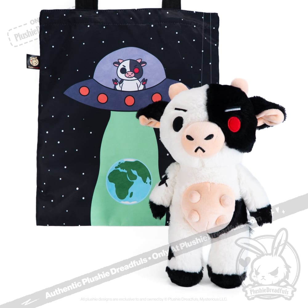 Plushie Dreadfuls Mad Cow Plush Stuffed Animal - Soft Cuddly Toy for Kids, Unique Gift for Horror Fans, Perfect for Halloween Decor & Movie Nights
