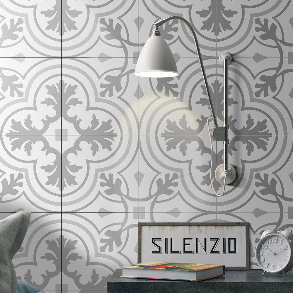 Heritage Muscat Encaustic Look 200x200 Matt Tile - Vintage Style Ceramic Floor & Wall Tiles for Bathroom, Kitchen, and Living Room Decor