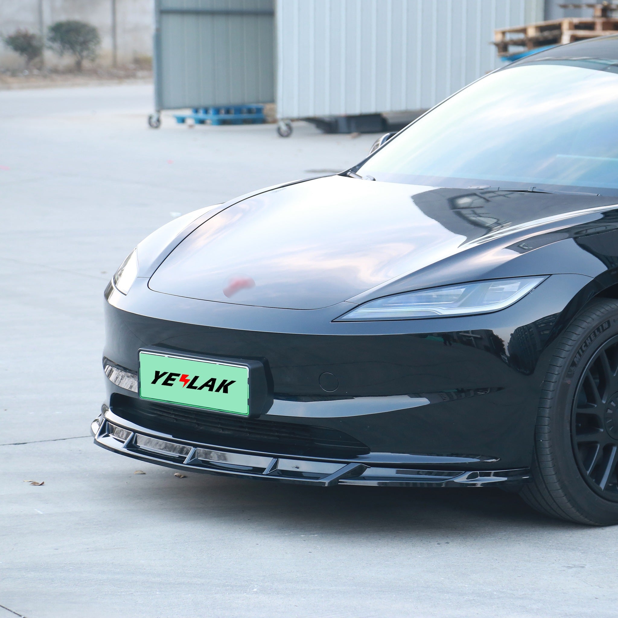 2024 Tesla Model 3 Highland Aero Front Lip Spoiler Kit (3-Piece) - Carbon Fiber Style - Enhanced Aerodynamics & Sporty Look - Perfect for Street Racing & Car Shows