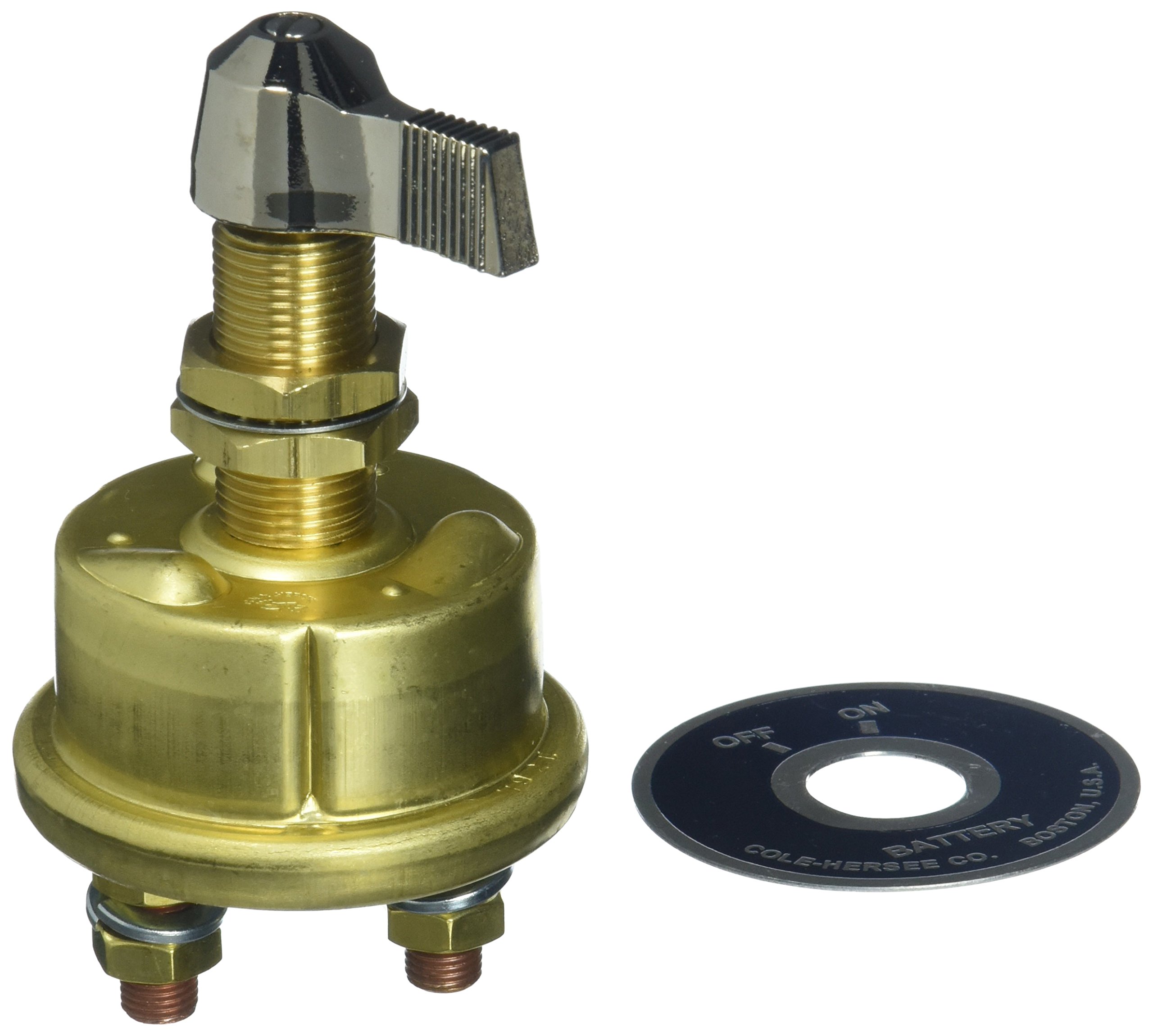 Cole Hersee M-284-09-BP Master Disconnect Switch - Heavy Duty Battery Cut Off for Marine, RV & Automotive Use - Perfect for Emergency Power Shutoff & Vehicle Storage
