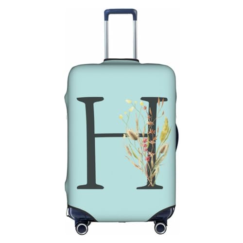 Black Letter H Boho Floral Flowers Leaves
