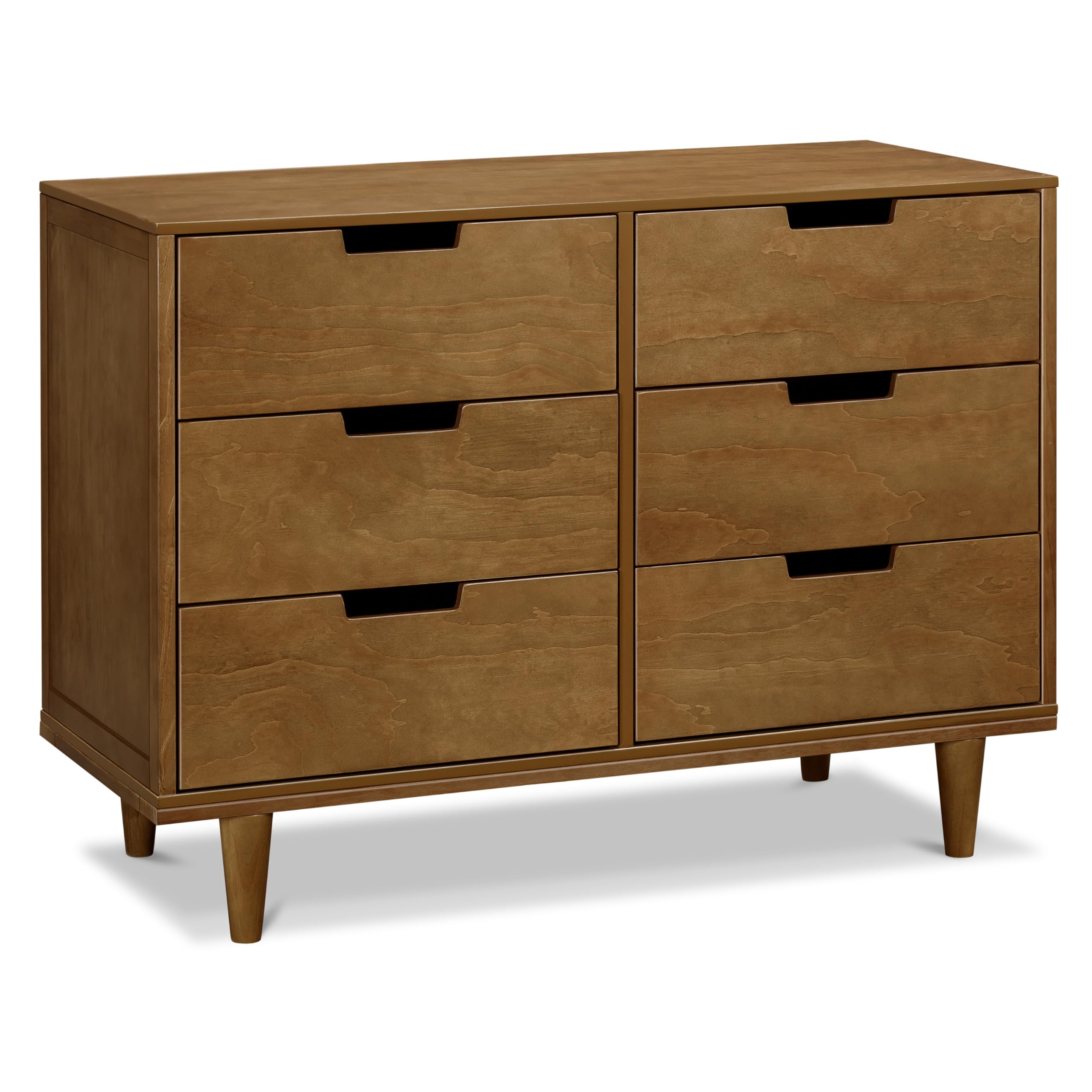 DaVinci Marley 6-Drawer Dresser for Nursery & Kids Bedroom - Solid Wood Toddler Dresser for Boys & Girls - Multi-Functional Chest of Drawers for Living Room & Hallway - Walnut Finish - Perfect for Baby Clothes Storage & Home Organization