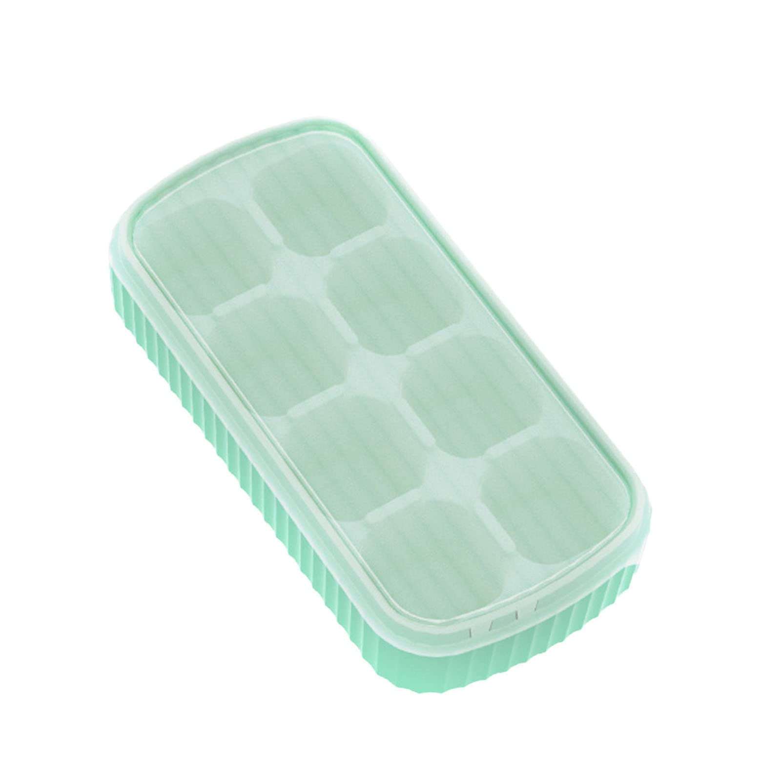 Premium Silicone Ice Cube Tray with 8 Holes - Quick Release in 1 Second, Non-Stick Freezer Mold for Cocktails, Beverages & Smoothies (Green, Standard Size) - Perfect for Home Bars, Parties & Daily Drink Cooling
