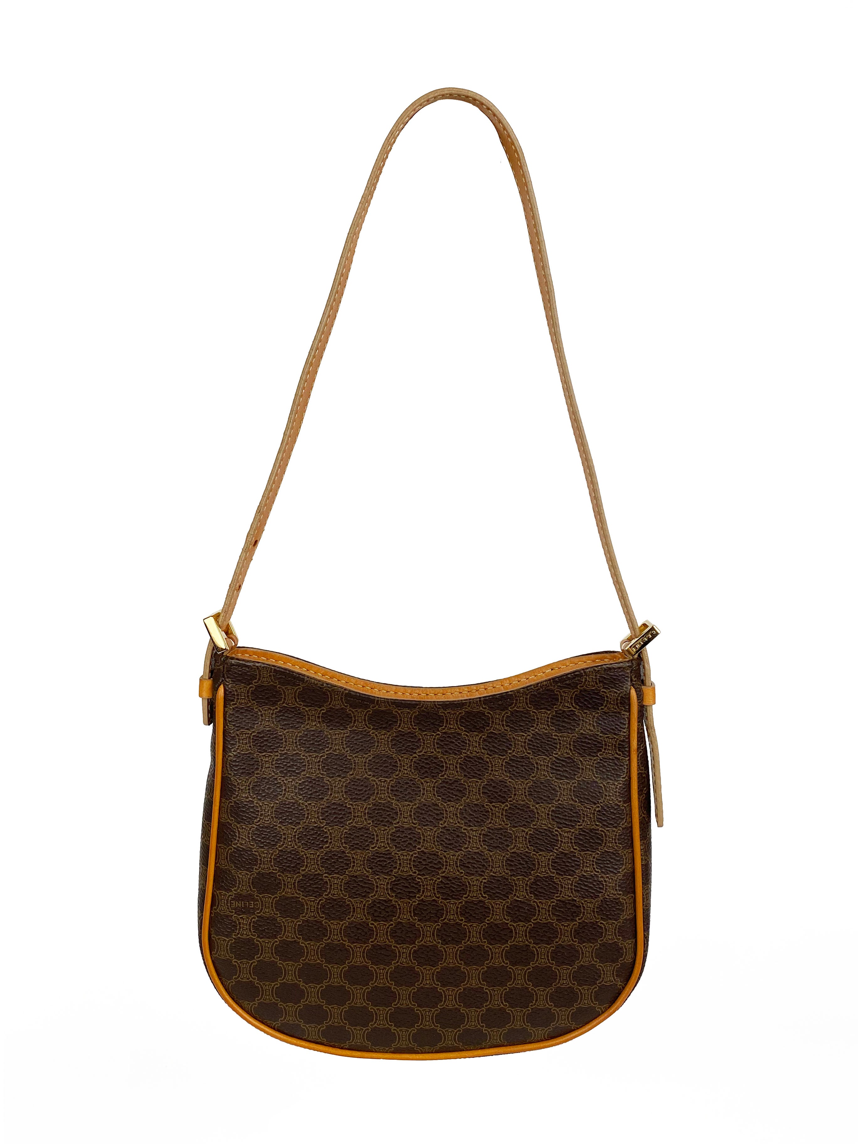 Celine Vintage Monogram Shoulder Bag - Authentic Leather Crossbody Purse for Women | Fashionable Retro Handbag for Daily Use, Work, and Special Occasions