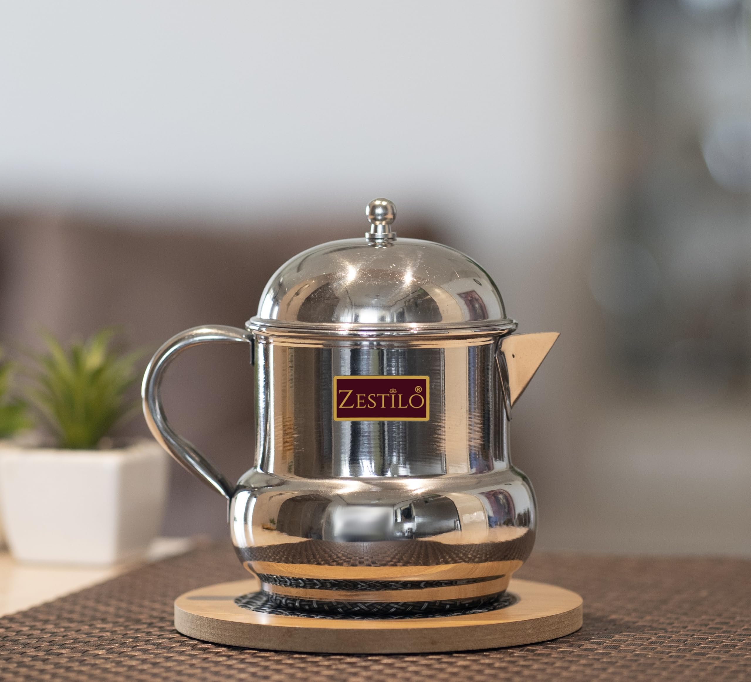 Premium ZESTILO 600ml Stainless Steel Oil Dispenser with Dome Lid - Durable & Leak-Proof Kitchen Oil Container for Cooking, Salad Dressing & Baking (Silver)