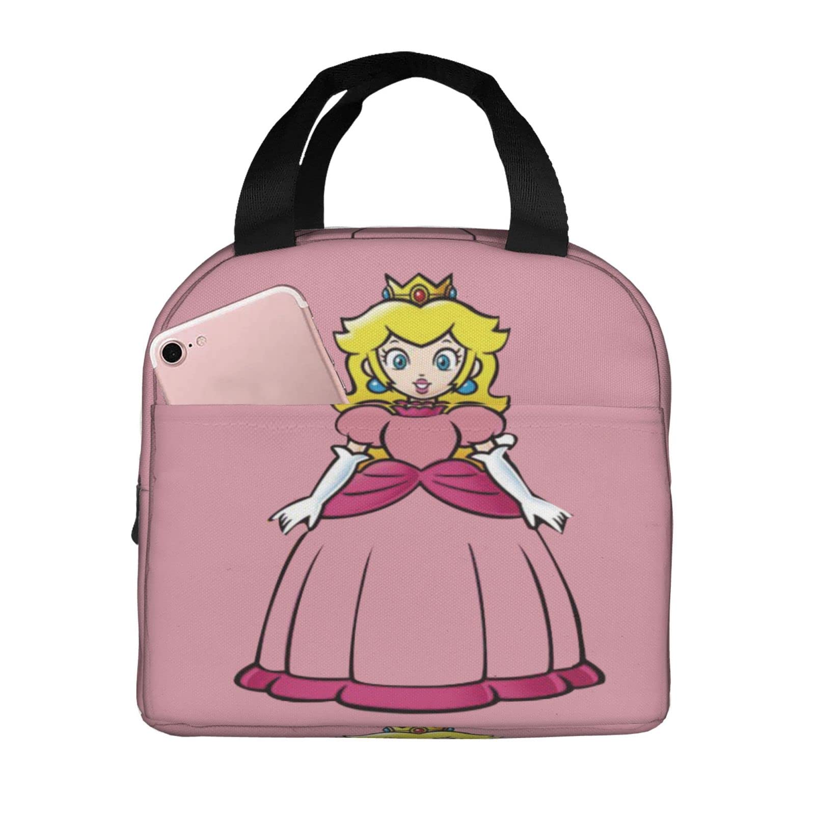 **Millecokx Princess Peach Insulated Lunch Bag for Women, Girls & Kids - Large Leak-Proof Soft Bento Box Lunchbox - Perfect for Picnic, Camping, Travel, Fishing & Meal Prep**