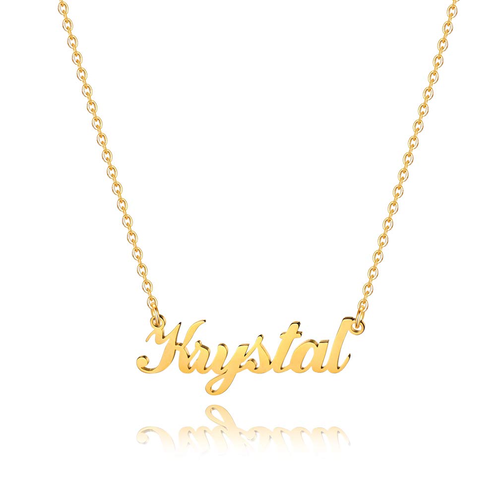 Custom Name Necklace Personalized - 18K Gold Plated Monogram Necklace for Women, Girls, Teens & Kids | Elegant Gift for Birthday, Anniversary & Valentine's Day | Perfect for Everyday Wear & Special Occasions