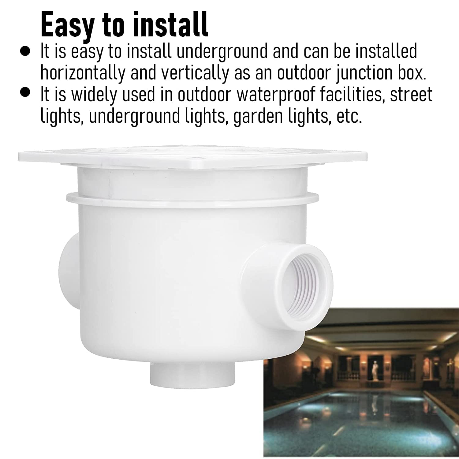 2 Pack Waterproof Electrical Junction Box - IP68 Rated Dustproof & Submersible Outdoor Wire Connector for Garden Lights, Landscape Lighting, Pool Lights & Outdoor Floodlights - Ideal for Wet Locations & Underwater Use