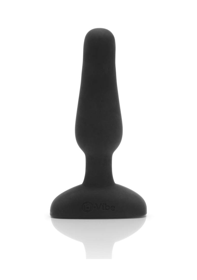 B-VIBE Novice Plug - Beginner Vibrating Butt Plug for Anal Training & Pleasure (3.35” x 1”, Black) - Perfect for Couples Play, Solo Exploration & Sensual Massage