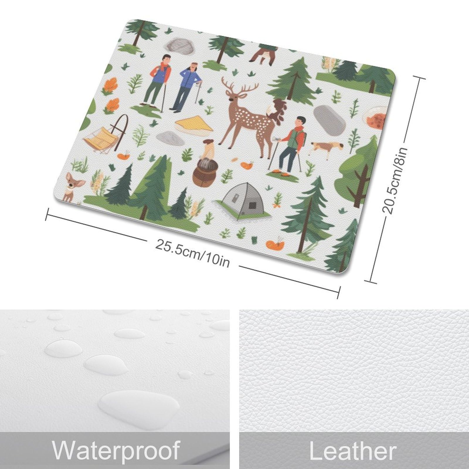 Premium Leather Mouse Pad for Camping & Hiking - Non-Slip 8x10 Inch Computer Mousepad for Backpackers & Outdoor Enthusiasts - Perfect for Travel, Office & Home Workspace