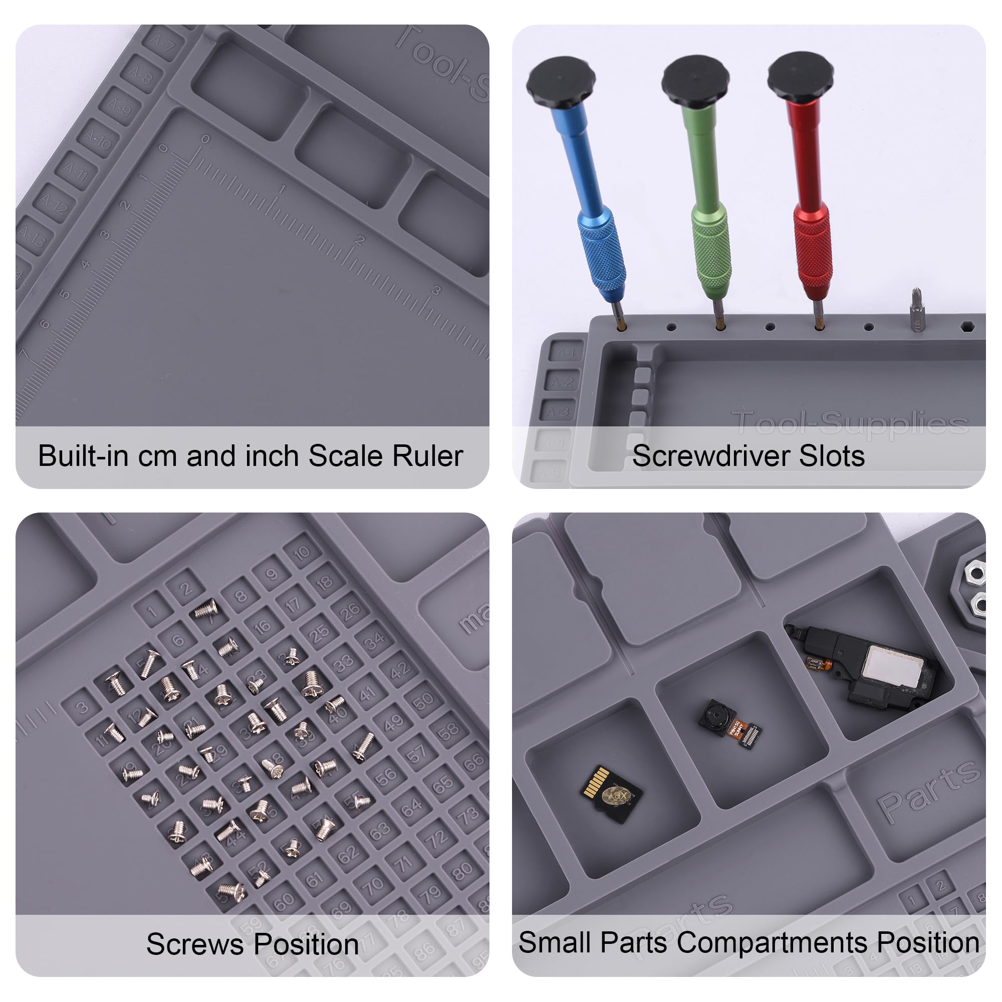 High-Temperature Resistant 932°F Magnetic Soldering Mat - 17.3