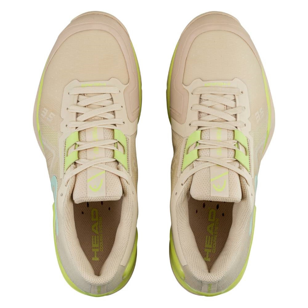 Head Sprint Pro 3.5 Women's Tennis Shoes - Lightweight Performance Court Shoes for Women in Macadamia/Lime - Perfect for Tennis, Pickleball & Casual Wear