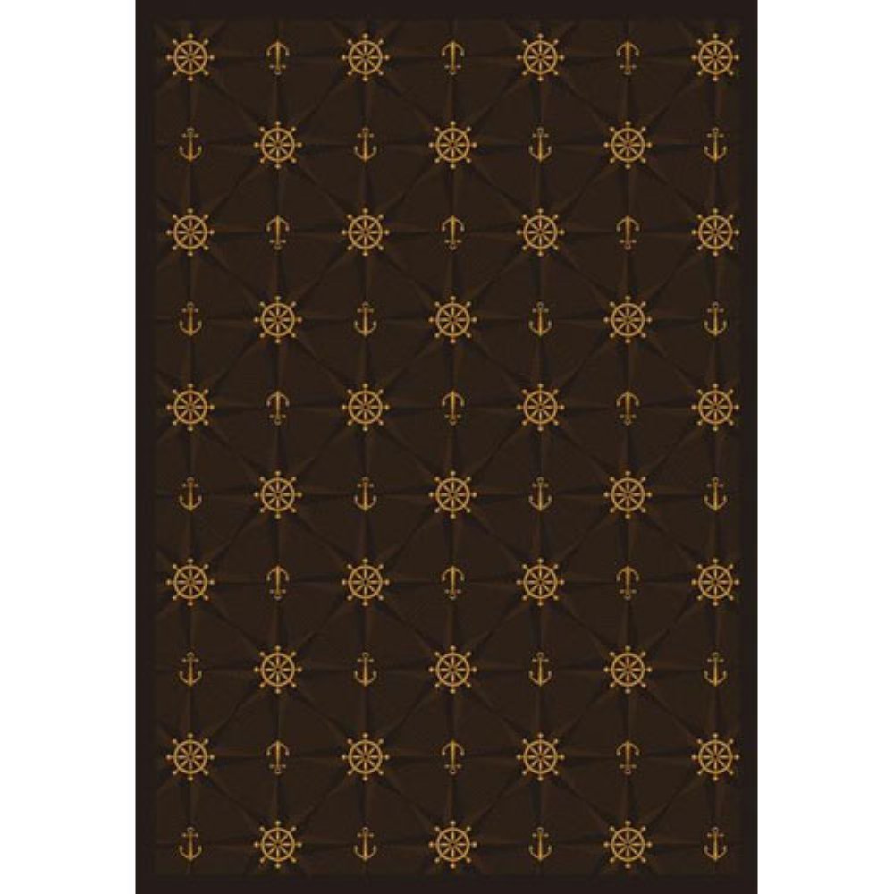 Joy Carpets Kaleidoscope Mariner's Tale Whimsical Area Rugs in Chocolate - Soft Non-Slip Kids Playroom Rug for Nursery, Bedroom & Living Room Decor