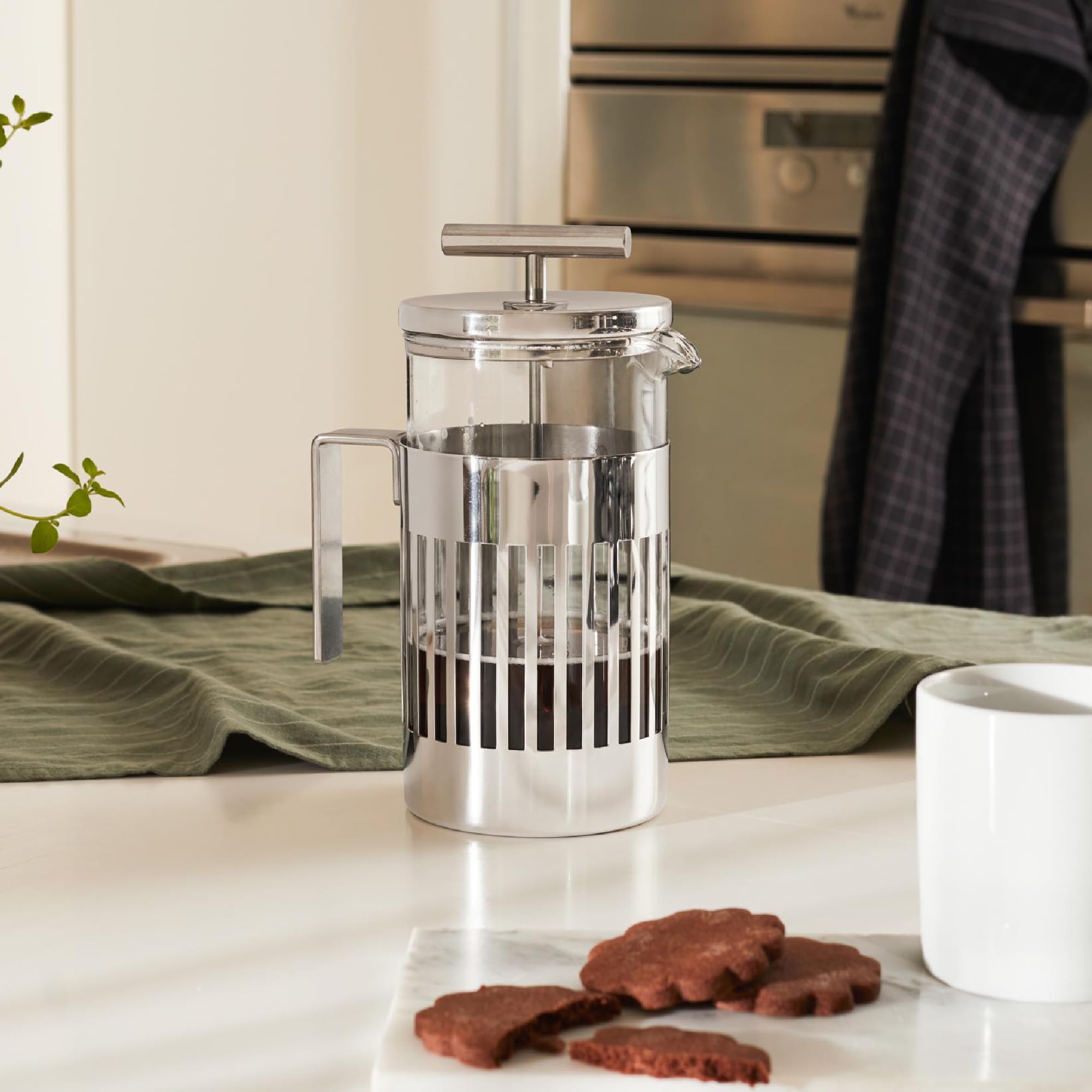 Alessi 9094/3 Stainless Steel 18/10 & Heat-Resistant Glass Stovetop Espresso & Coffee Maker - 3 Cup Capacity for Perfect Home Brewing | Ideal for Espresso, French Press & Filter Coffee Lovers