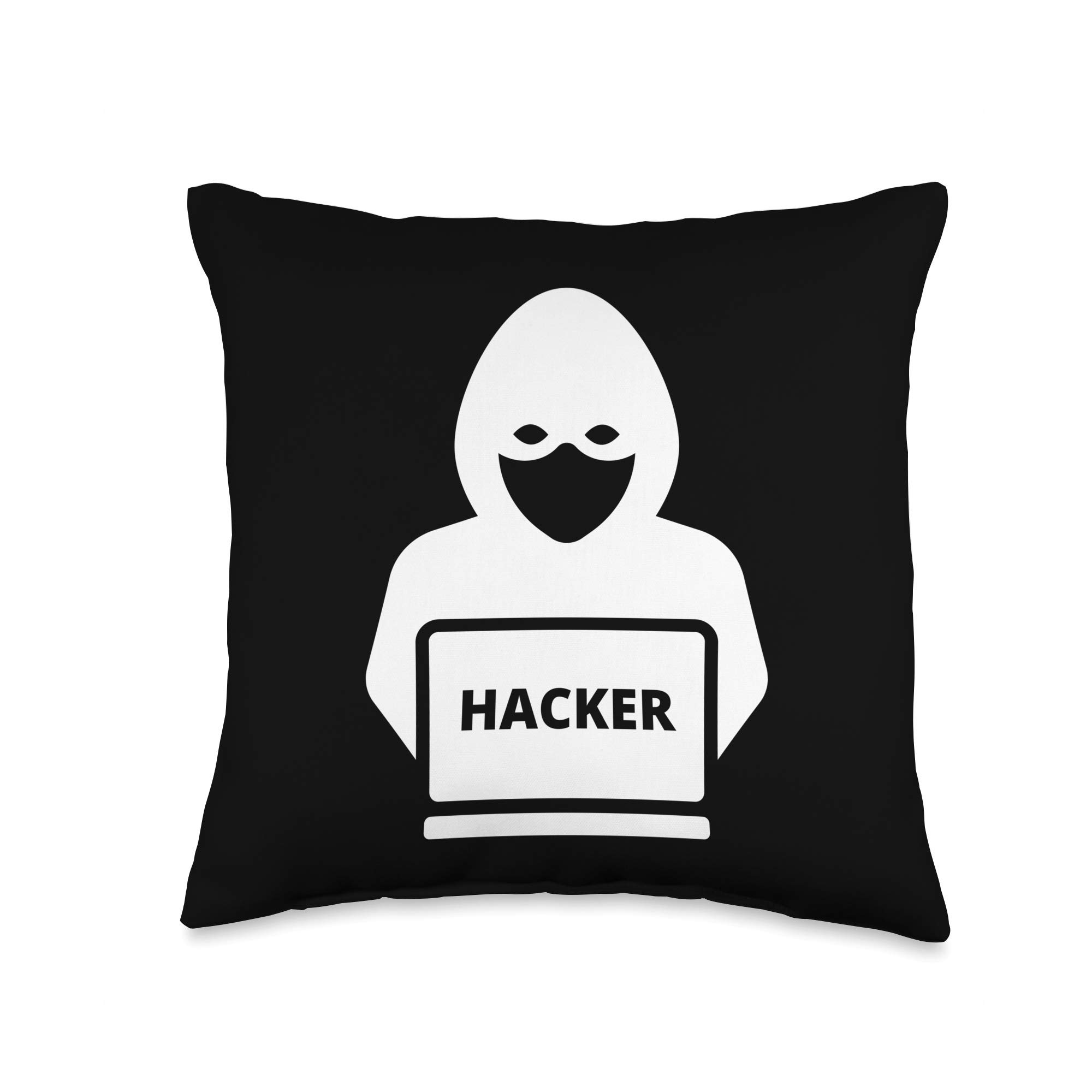 Hacker Fun PC Crack Spy Computer Hacking Gift Throw Pillow - 16x16 Inches Multicolor Decorative Cushion for Gamers, Tech Enthusiasts & Office Decor