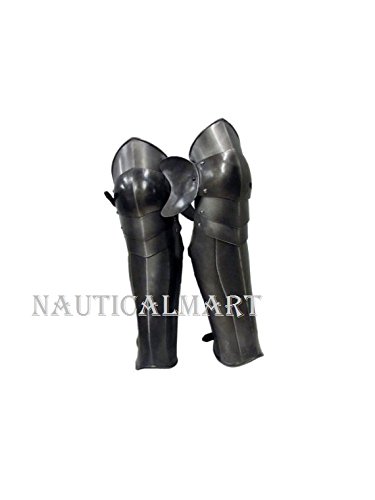 Medieval LARP Armor Articulated Greaves - Authentic Leg Guards for Cosplay, Renaissance Fairs & Historical Reenactments