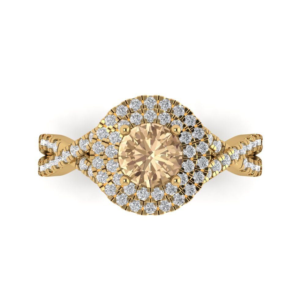 1.40ct Moissanite Engagement Ring - 18k Yellow Gold for Wedding & Anniversary
