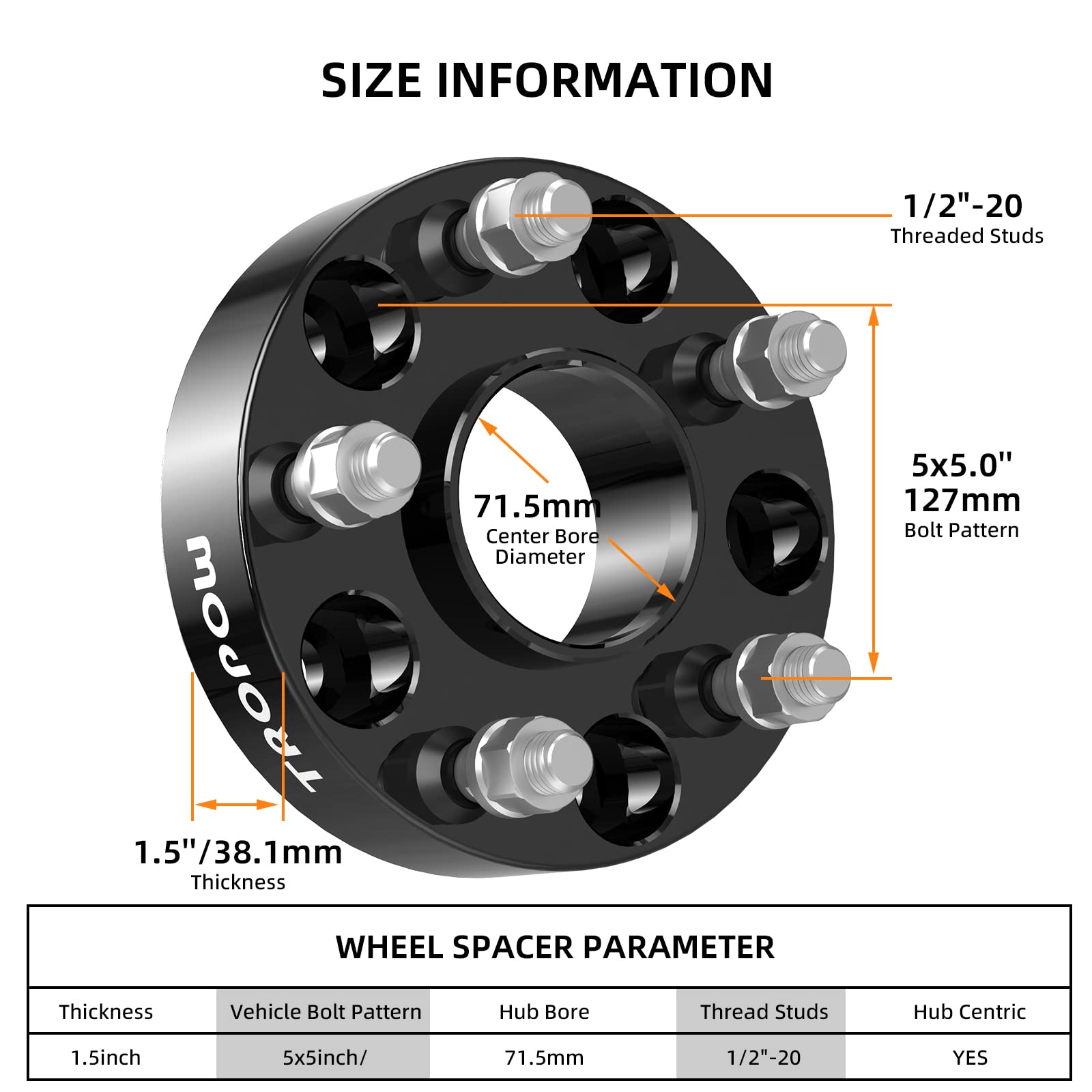 GARVEE 2 Inch 5x5 Hubcentric Wheel Spacers for Jeep Wrangler JK 2007-2017 - Improve Off-Road Performance & Vehicle Stance