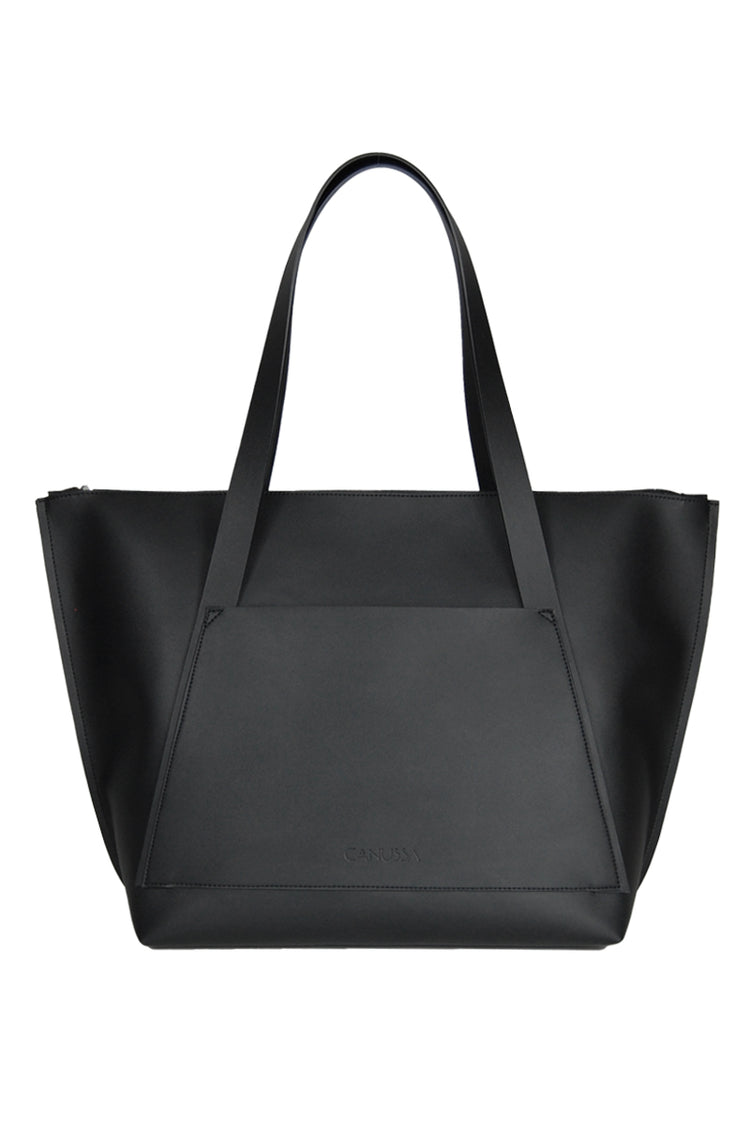 Canussa Black City Shopper Bag - Stylish Reusable Grocery Tote for Shopping, Work & Daily Commute