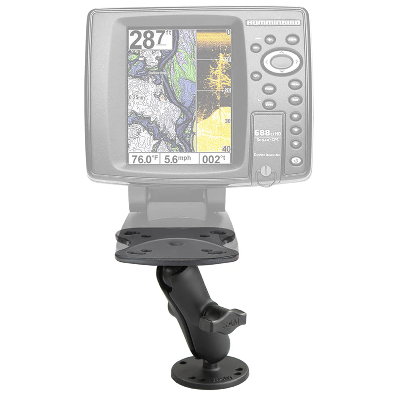 RAM B-107U 1-Ball Marine Electronics Mount for Humminbird Matrix & Lowrance Fish Finders - Secure Boat GPS & Sonar Mounting System for Fishing Boats & Watercraft
