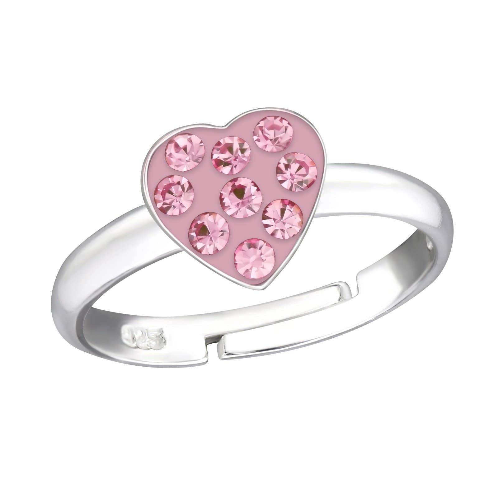 Kids' Sterling Silver Heart Adjustable Ring - Dainty Jewelry Gift for Girls, Birthday & Valentine's Day - Perfect for Parties, School & Special Occasions