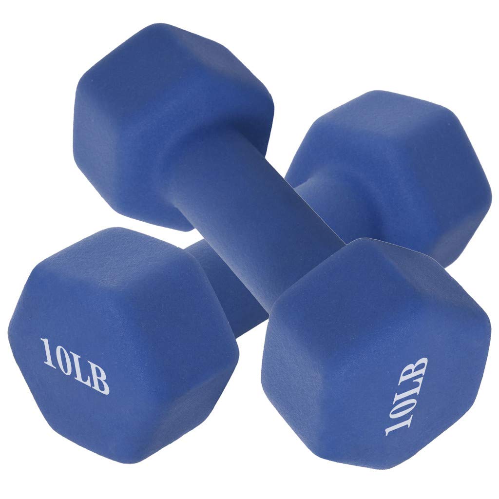 Hex Dumbbell Set - 6/8/10/12/15 lb Neoprene Coated Free Weights for Strength Training & Home Gym Workouts - Perfect for Women & Men Fitness Enthusiasts - Ideal for HIIT, Yoga, CrossFit & Home Exercise Routines
