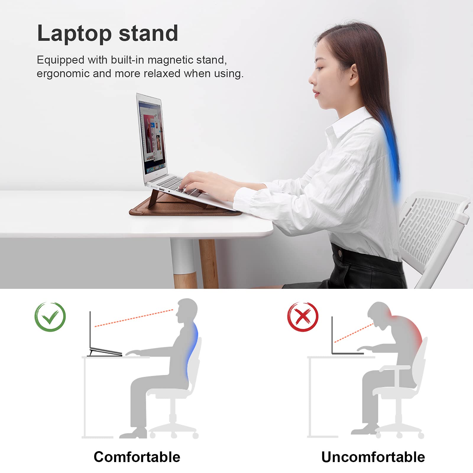 Nillkin 15.6 Inch Laptop Sleeve with Stand & Mouse Pad - Slim Protective Case for MacBook Air M4/15/Pro 16, HP, Dell, Asus 15-15.6
