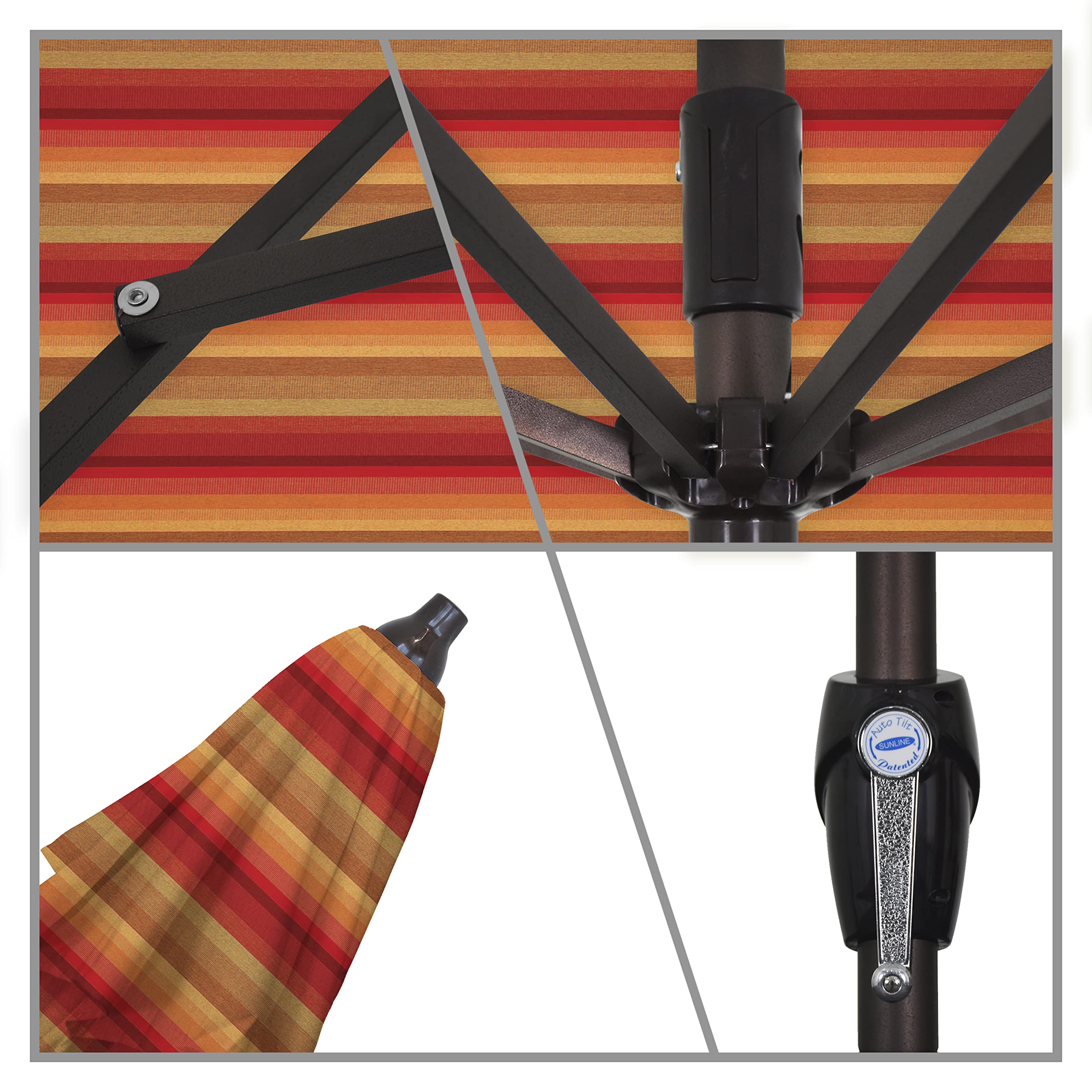 California Umbrella ATA758117-56095 Casa Series 7.5' Round Patio Umbrella in Astoria Sunset - Perfect for Outdoor Dining, Poolside Lounging, and Backyard Relaxation