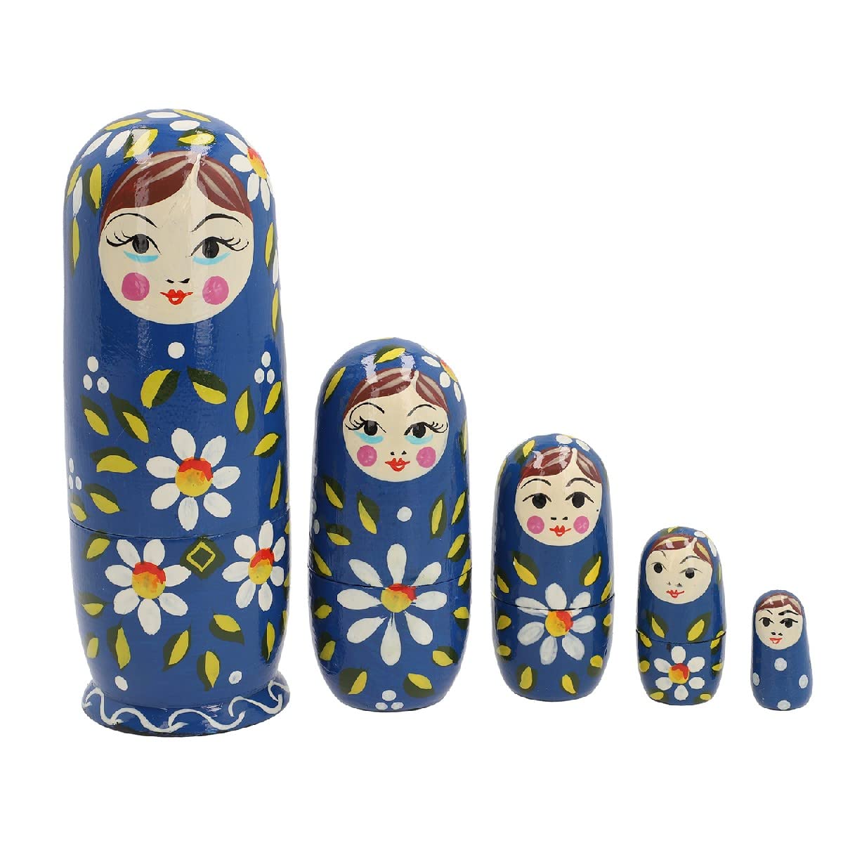 Hand-Painted Wooden Nesting Doll Set - 5 Piece Eco-Friendly Kids Toys | Handmade Russian Matryoshka Dolls for Children, Birthday Gifts & Home Decor | Perfect for Playtime, Collecting & Nursery Decoration
