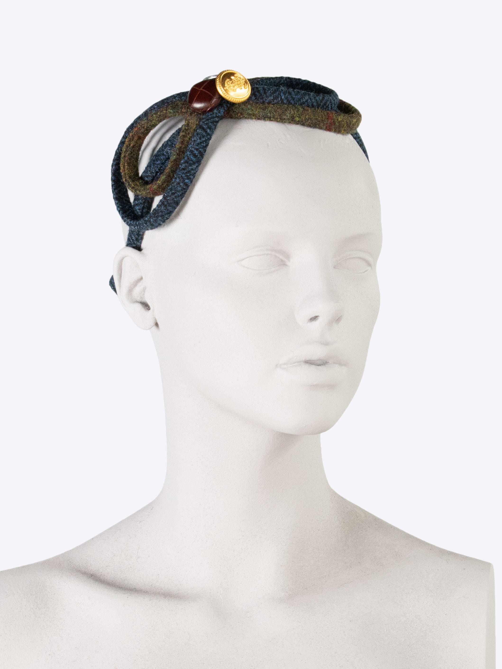 Figure 8 Headband - Navy Blue & Green Stretchy Hair Accessory for Women | Perfect for Workouts, Yoga & Everyday Style