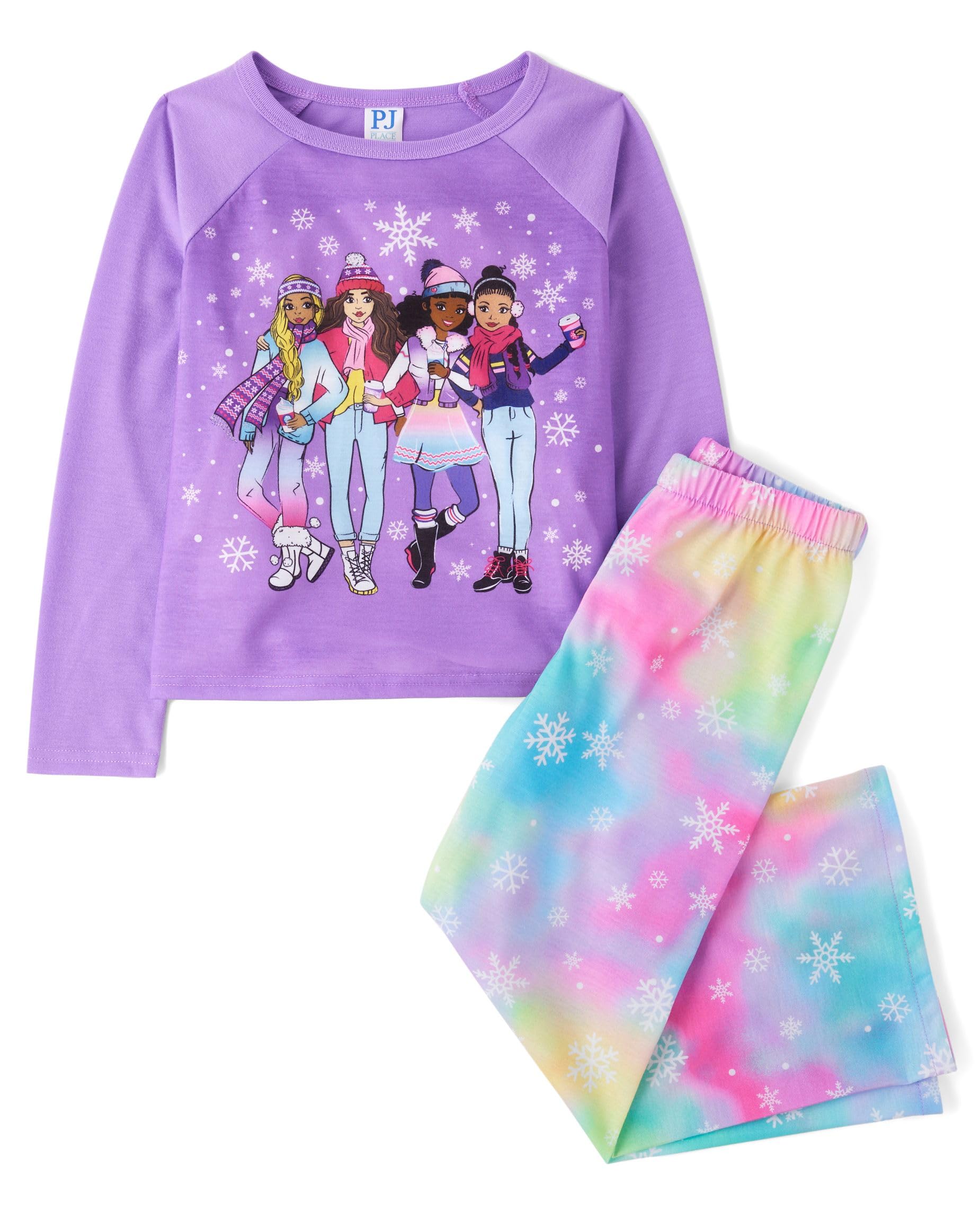 The Children's Place Girls' 2-Piece Pajama Set - Long Sleeve Top & Pants | Soft Cotton Sleepwear for Toddlers & Kids | Perfect for Bedtime, Lounging & Sleepovers