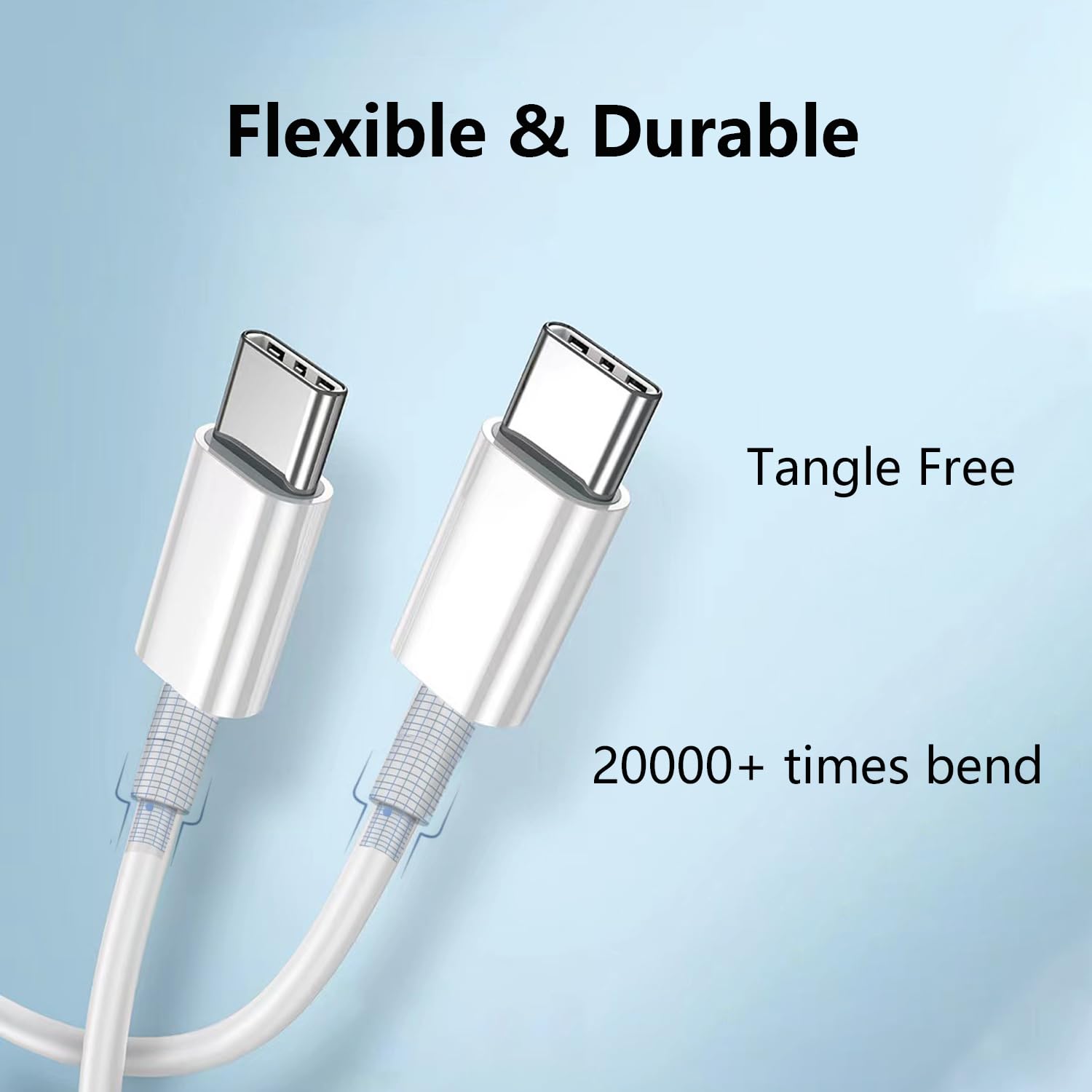 USB C to USB C Fast Charging Cable 60W 3.3Ft - Compatible with iPad Pro 11/12.9/13 Inch, iPad Air 4th/5th Gen, iPad Mini 6th Gen, iPad 10th Gen, MacBook Air/Pro, iPhone 15/16 Series - Perfect for Home, Office & Travel Charging