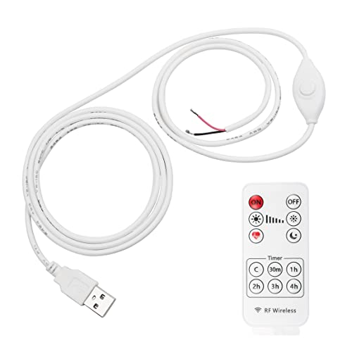 5V Mini Remote Controller for Single Color LED Strip Lights - YACSEJAO LED Dimmer with Multistage Dimming, Timer & Breathing Mode - Perfect for Mini Table Lamps, Night Lights, Bedroom Decor & DIY Lighting Projects (White)