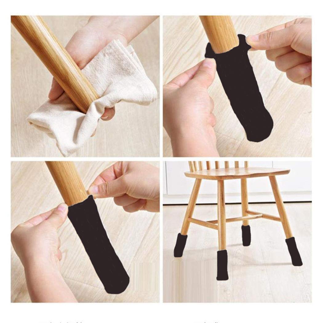 24PCS High Elastic Floor Protectors - Soft Knitting Wool Furniture Socks & Chair Leg Pads for Hardwood Floors - Prevent Scratches & Noise for Chairs, Tables, Sofas in Home & Office
