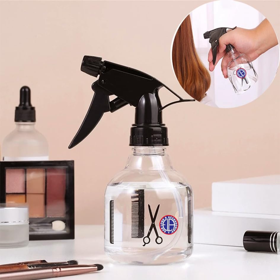250ml Plastic Hair Spray Bottle for Ear Lobe & Accessories - Professional Salon & DIY Beauty Tool for Styling, Misting Plants, Cleaning Solutions